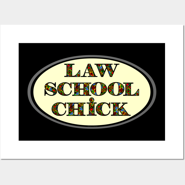 Law School Chick Heart Text Wall Art by Barthol Graphics